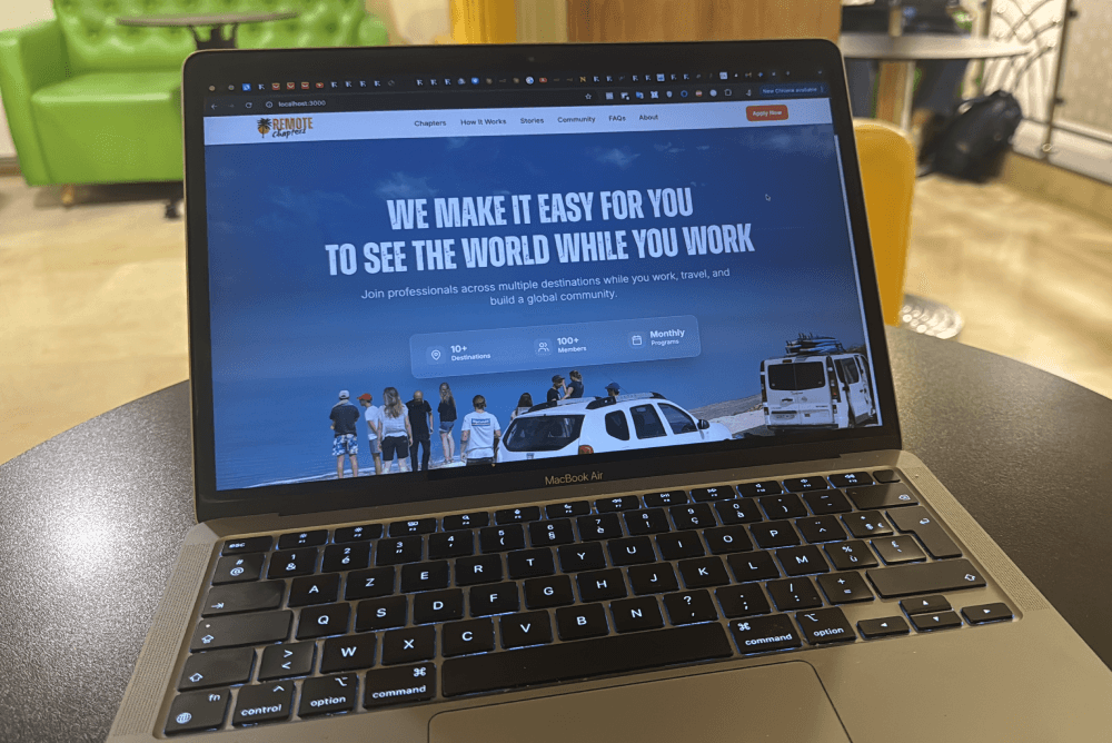 Remote workers connecting in a co-living space