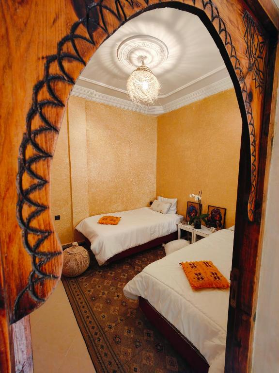 Dining area for community meals in riad