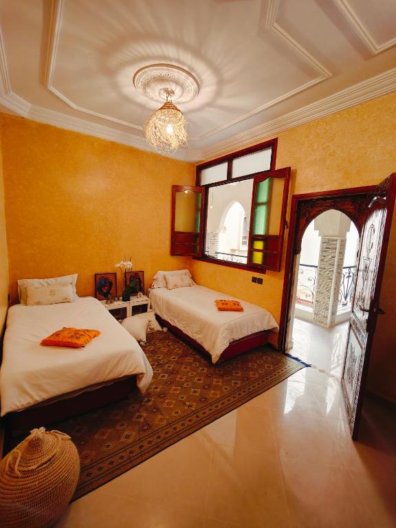 Comfortable bedroom in Taghazout coliving space