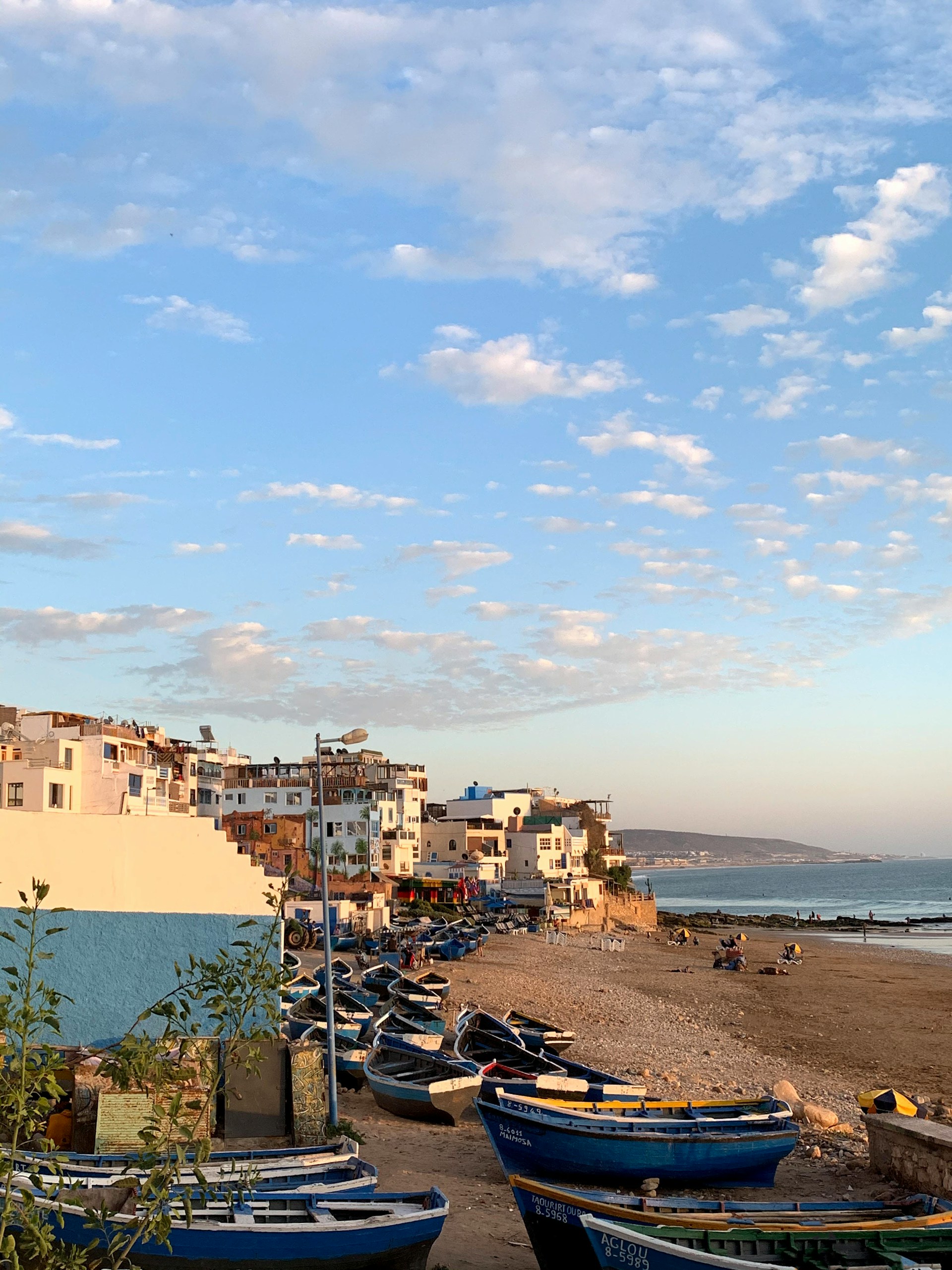 Blue painted streets of coastal Morocco near Taghazout